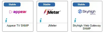 3 new Centreon monitoring connectors in December 2024, all Stable: Appear TV SNMP, JMeter and Skyhigh Web Gateway SNMP