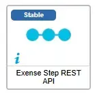 Exense Step REST API monitoring connector card, marked Stable, new in the Centreon connector catalog in April 2025