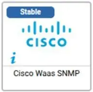 Fiche du connecteur de supervision Cisco Waas SNMP, marqué Stable, concerné par un changement impactant en décembre 2025
