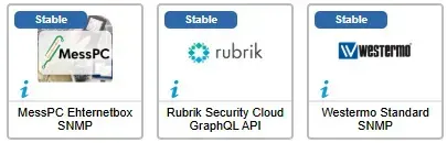 3 new Centreon monitoring connectors in May 2026, all Stable: MessPC Ethernetbox SNMP, Rubrik Security Cloud GraphQL API and Westermo Standard SNMP