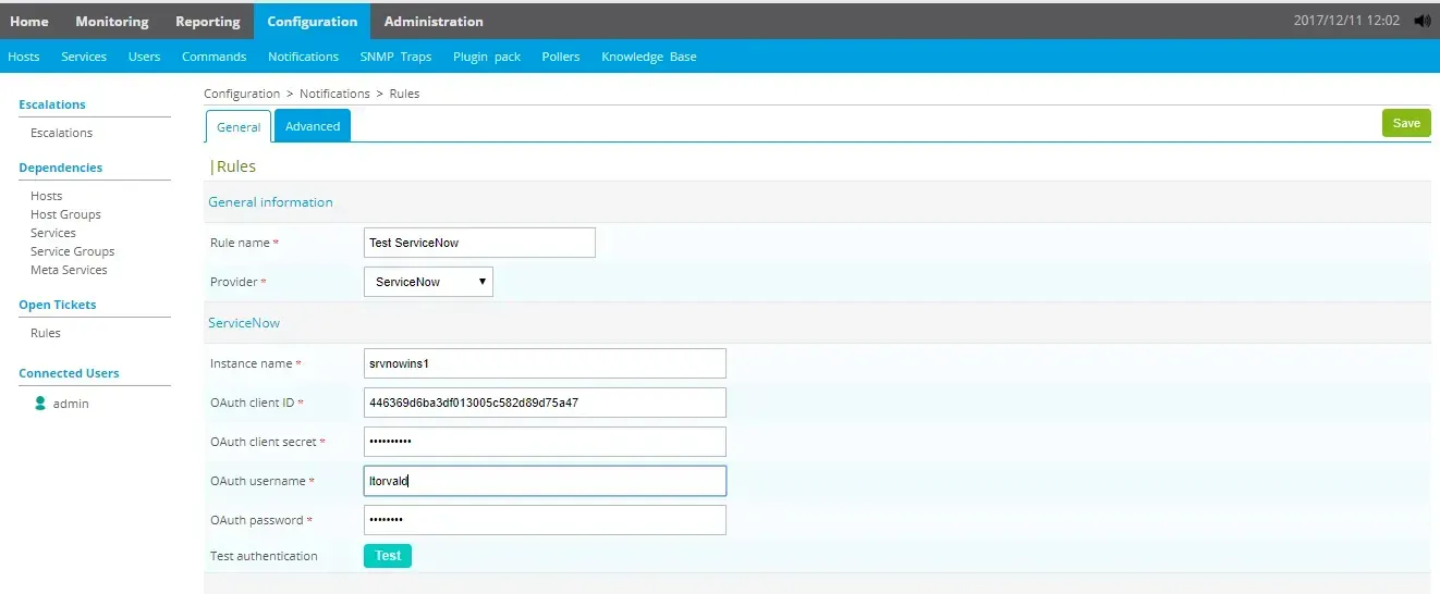 Connecting ServiceNow to your Centreon platform